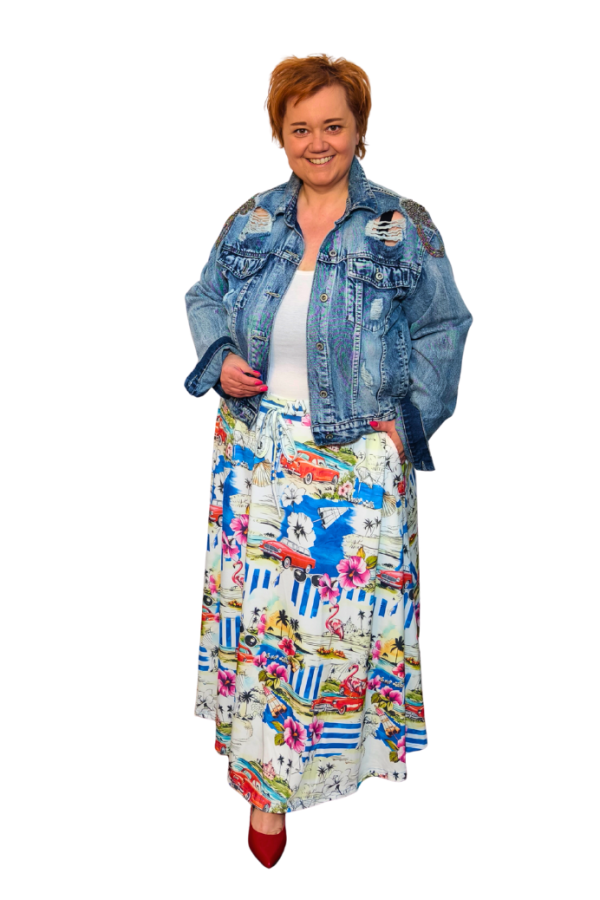 Plus size bavlnená sukňa - leto